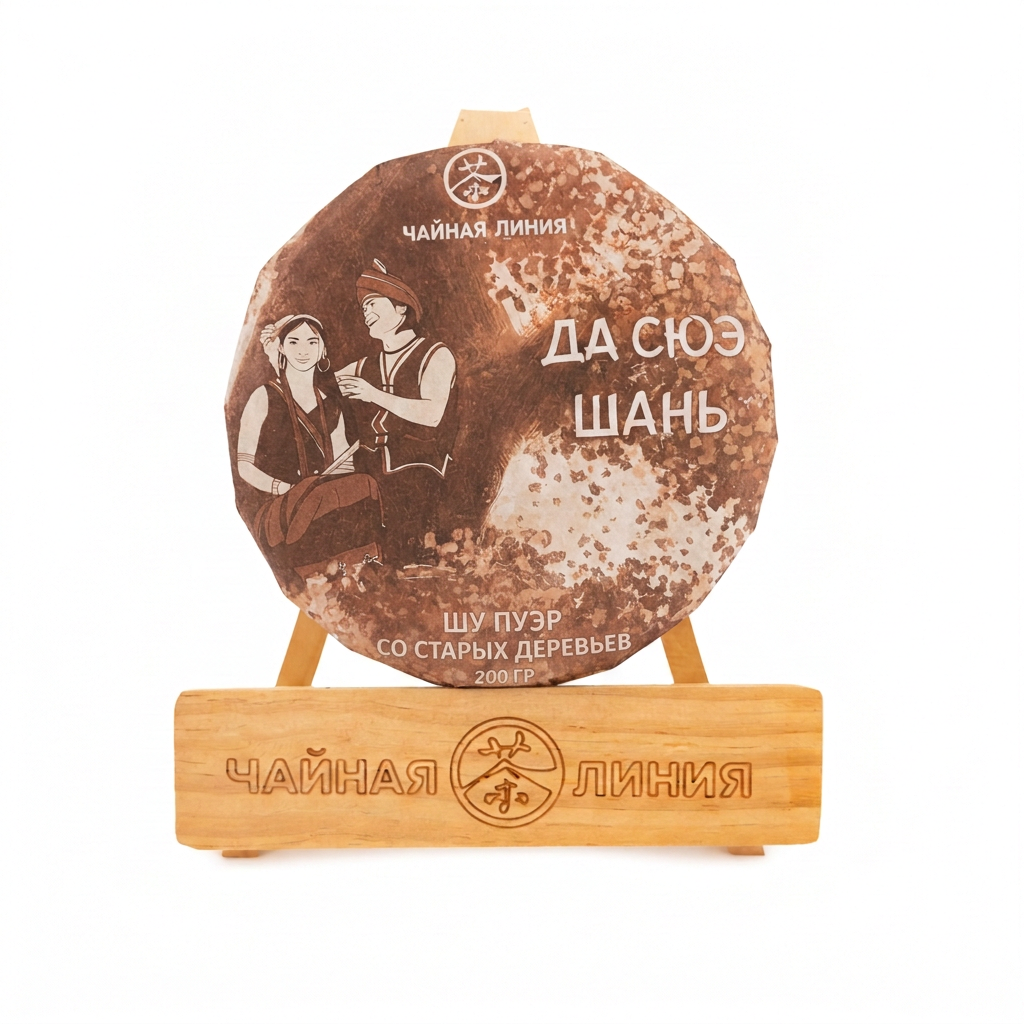 Шу пуэр со старых деревьев гор Да Сюэ Шань марки "Чайная Линия" 200 г. (Весна 2025) (1 шт)
