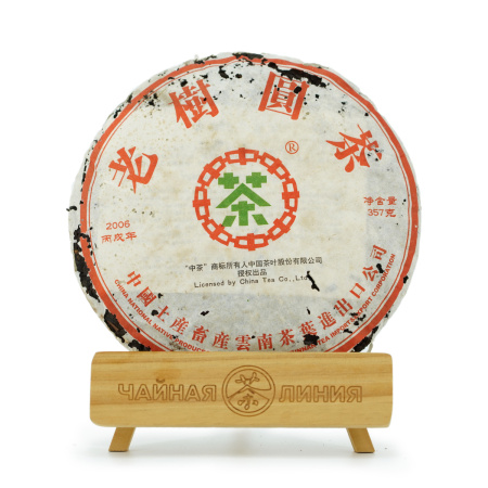 Прессованный шу пуэр - Шу пуэр 2006 г. «Зелёная печать» марки «Чжун ча» завода «CNNP» 357 г, 