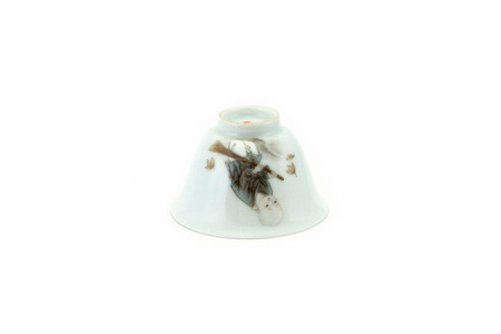 Porcelain bowl "Noble Labor" hand-painted by master "Yu Jiyong", 60 ml.  | 茶杯. Цена: ₽20,430 руб.