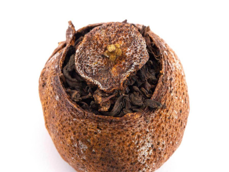 Прессованный шу пуэр - Шу пуэр выдержанный в мандарине «Чэньнянь цзюй пу ча у гунхай и чаньпинь», 