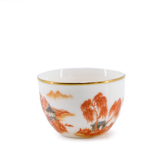 Пиала фарфоровая "Оранжевый закат", 100 мл.  | 茶杯. Цена: 1 580 ₽ руб.