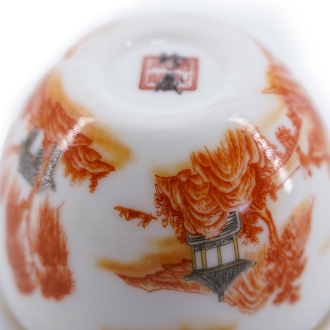 Пиала фарфоровая "Оранжевый закат", 100 мл.  | 茶杯. Цена: 1 580 ₽ руб.