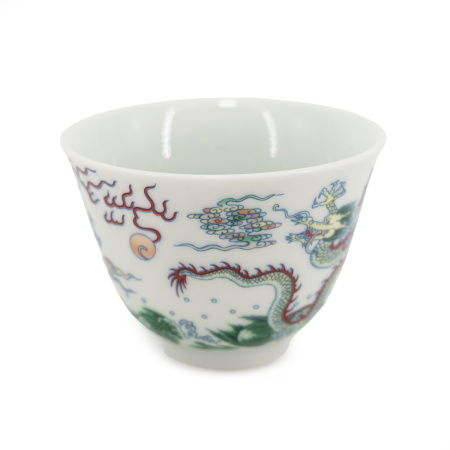 Пиала фарфоровая "Красный гребень дракона", 140 мл.  | 茶杯. Цена: 1 630 ₽ руб.
