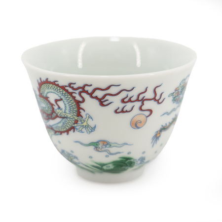 Пиала фарфоровая "Красный гребень дракона", 140 мл.  | 茶杯. Цена: 1 630 ₽ руб.